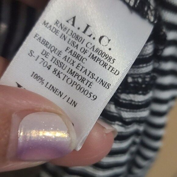 A.L.C. Ava Striped Ruffle Linen Tank Top - Picture 4 of 9